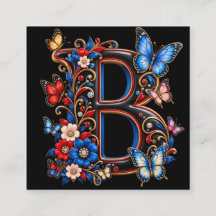 Elegante Letter B Initiaal Bloemen Dames T-Shirt