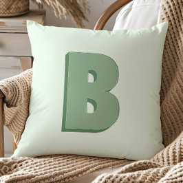 Elegante Letter B Monogram Persoonlijke Initiaal Kussen