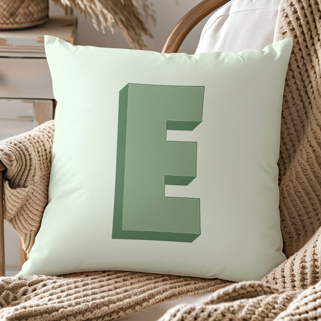 Elegante Letter E Monogram Persoonlijke Initiaal Kussen (Creator heeft geüpload)