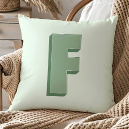 Elegante Letter F Monogram Persoonlijke Initiaal Kussen