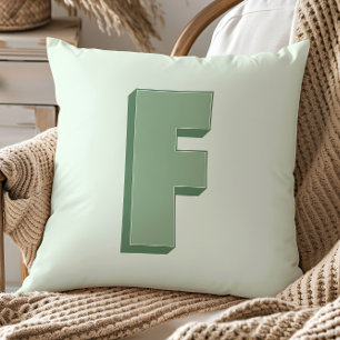 Elegante Letter F Monogram Persoonlijke Initiaal Kussen