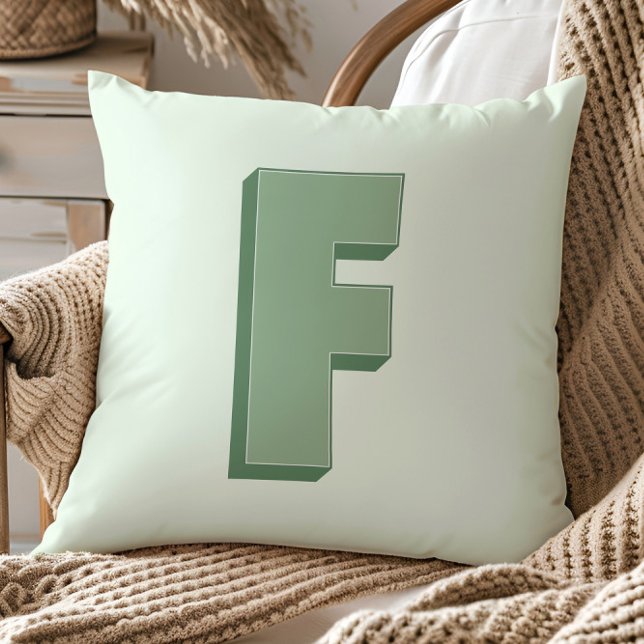 Elegante Letter F Monogram Persoonlijke Initiaal Kussen (Creator heeft geüpload)