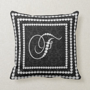 Elegante letter F sprankelende diamanten - Monogra Kussen