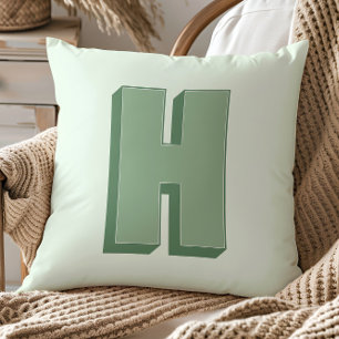 Elegante Letter H Monogram Persoonlijke Initiaal Kussen