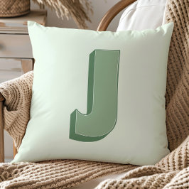 Elegante Letter J Monogram Persoonlijke Initiaal Kussen