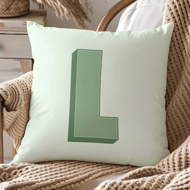 Elegante Letter L Monogram Persoonlijke Initiaal Kussen (Creator heeft geüpload)