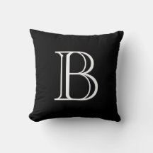 Elegante Letter Monogram Initiaal Zwart & Wit