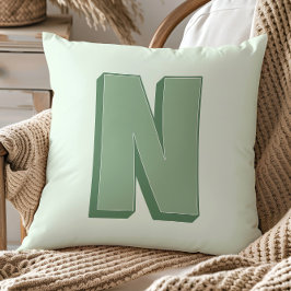 Elegante Letter N Monogram Persoonlijke Initiaal Kussen