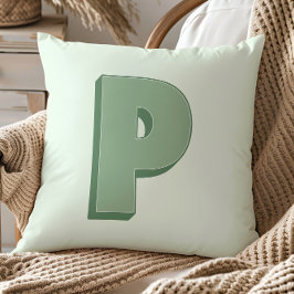 Elegante Letter P Monogram Persoonlijke Initiaal Kussen