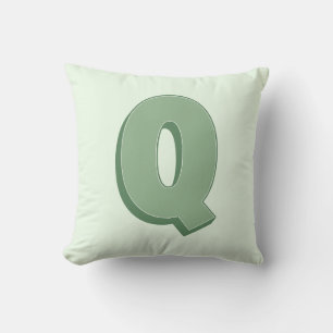 Elegante Letter Q Monogram Persoonlijke Initiaal Kussen