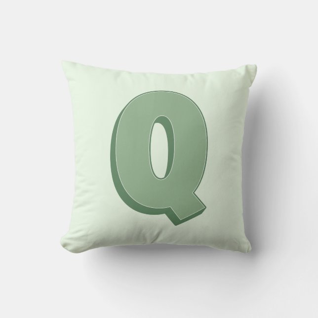 Elegante Letter Q Monogram Persoonlijke Initiaal Kussen (Voorkant)