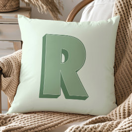 Elegante Letter R Monogram Persoonlijke Initiaal Kussen