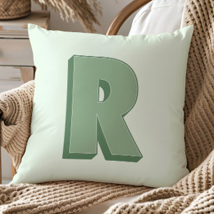 Elegante Letter R Monogram Persoonlijke Initiaal Kussen