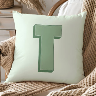Elegante Letter T Monogram Persoonlijke Initiaal Kussen