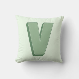 Elegante Letter V Monogram Persoonlijke Initiaal Kussen