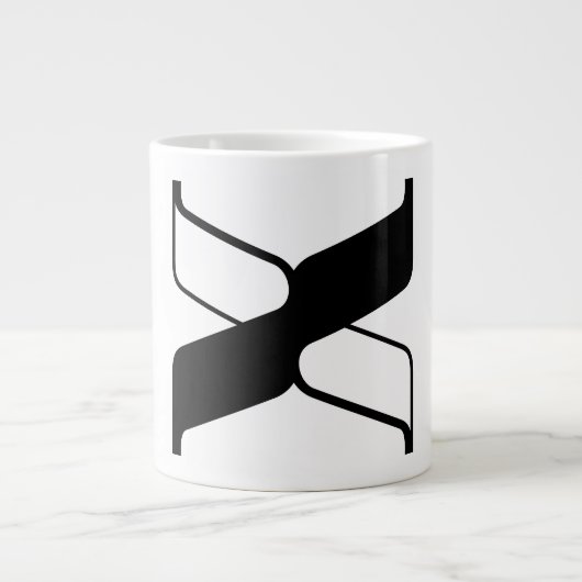 Elegante Letter X Monogram Grote Koffiekop (Voorkant)