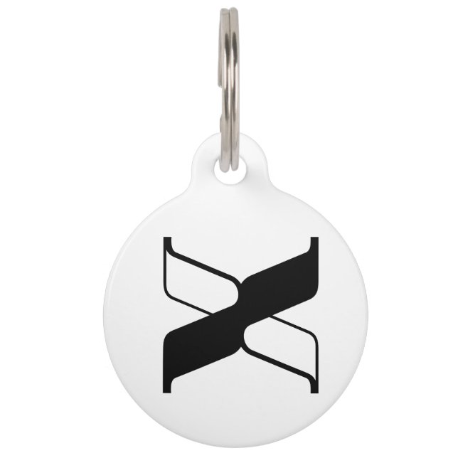 Elegante Letter X Monogram Huisdierpenning (Voorkant)
