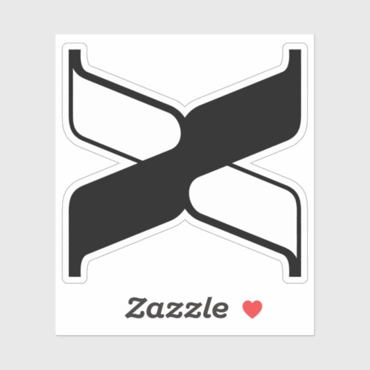 Elegante Letter X Monogram Sticker (Vel)