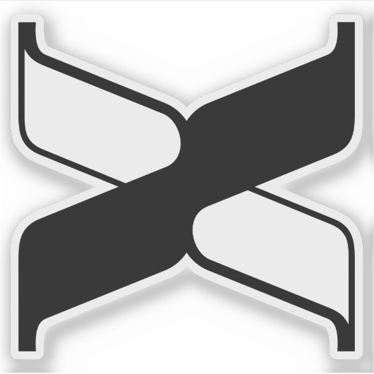 Elegante Letter X Monogram Sticker (Voorkant)