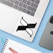 Elegante Letter X Monogram Sticker (Laptop met iPhone)
