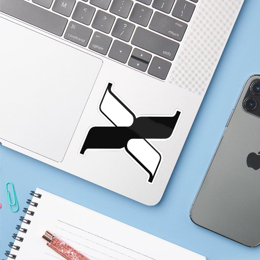 Elegante Letter X Monogram Sticker (Laptop met iPhone)