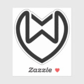 Elegante Letter XW met Hart Sticker (Vel)