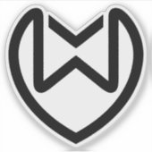 Elegante Letter XW met Hart Sticker (Voorkant)
