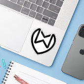 Elegante Letter XW met Hart Sticker (Laptop met iPhone)
