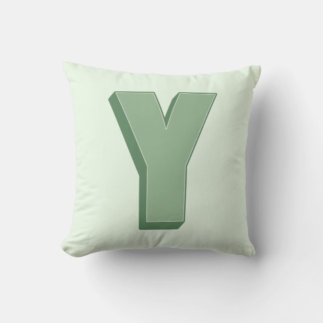 Elegante Letter Y Monogram Persoonlijke Initiaal Kussen (Voorkant)
