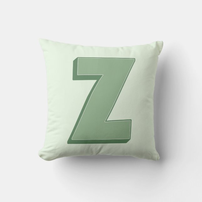 Elegante Letter Z Monogram Persoonlijke Initiaal Kussen (Voorkant)