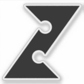 Elegante Letter Z Monogram Sticker (Voorkant)