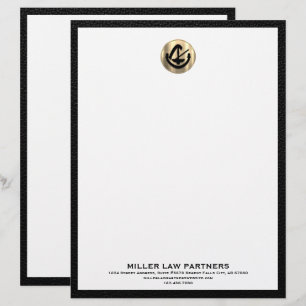 Elegante Letterhead met gouden Logo voor advocaten Briefhoofd