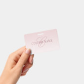 Elegante Lettering & Monogram | Rose Ombre Badge (Handheld)