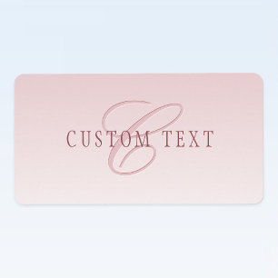 Elegante Lettering & Monogram Rose Ombre Etiket