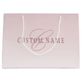 Elegante Lettering & Monogram | Rose Ombre Groot Cadeauzakje (Voorkant)