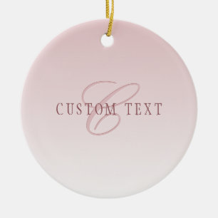 Elegante Lettering & Monogram   Rose Ombre Keramisch Ornament