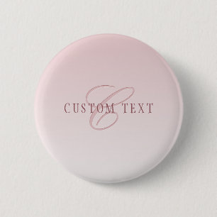 Elegante Lettering & Monogram Rose Ombre Ronde Button 5,7 Cm