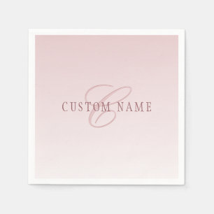 Elegante Lettering & Monogram Rose Ombre Servet