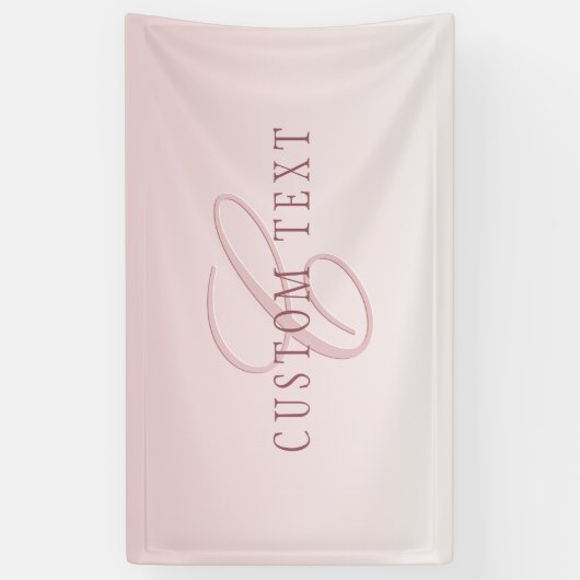 Elegante Lettering & Monogram | Rose Ombre Spandoek (Verticaal)