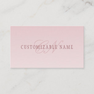 Elegante Lettering & Monogram Rose Ombre Visitekaartje