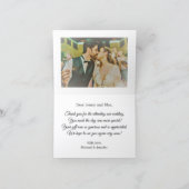 Elegante Letterpress Script, 2 Foto Huwelijk Bedankkaart (Binnen)