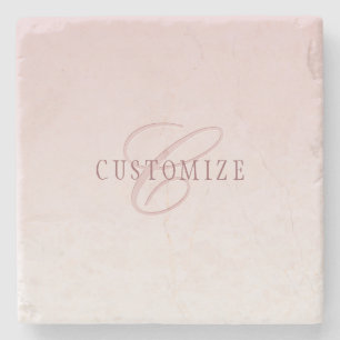 Elegante letters en monogram   Rose ombre Stenen Onderzetter