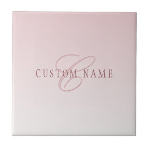 Elegante letters en monogram Rose ombre Tegeltje