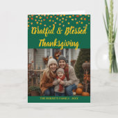 Elegante letterschrift aangepaste Thanksgiving-vou Kaart (Voorkant)