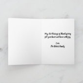 Elegante letterschrift aangepaste Thanksgiving-vou Kaart (Binnen)