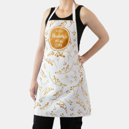 Elegante leuke aangepaste gouden bessen op wit pat schort