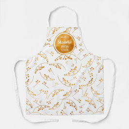 Elegante leuke aangepaste gouden bessen op wit pat schort