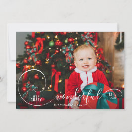 Elegante Leuke Crazy Geweldige Foto Feestdagenkaart