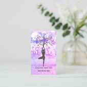 Elegante Leuke Elegante Bokeh Diamonds Yoga Visitekaartje (Staand voorkant)