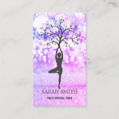 Elegante Leuke Elegante Bokeh Diamonds Yoga Visitekaartje (Voorkant)